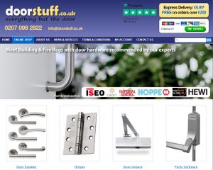 A screenshot of the Doorstuff website's homepage.