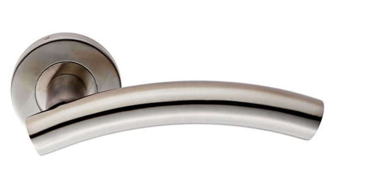Satin stainless steel finish door handle